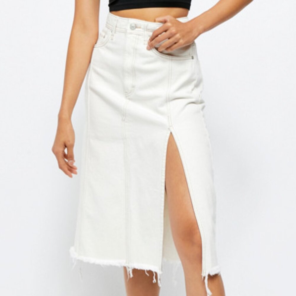 We The Free Mambo White Midi Skirt Size 29